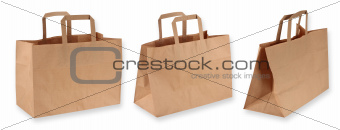 Brown paper shopping bags