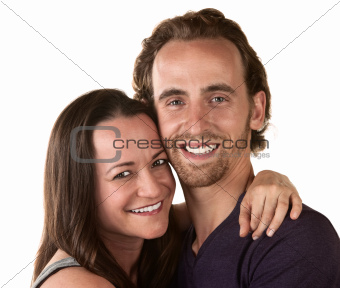 Smiling Woman and Man Close Up