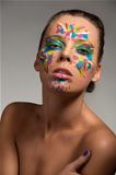 beauty portrait of girl with creative make-up and sensal express