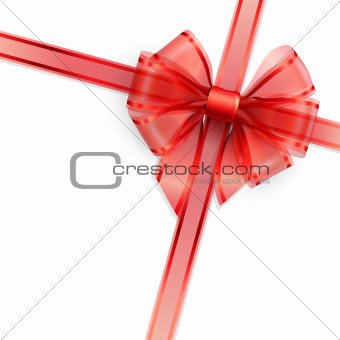 Red transparent bow isolated on white
