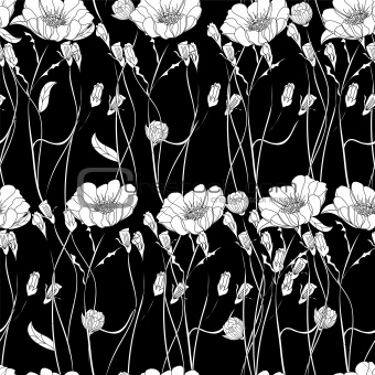 Seamless wallpaper with decorative flowers