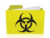 folder with a biohazard symbol in front