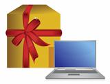 gift box and laptop present