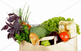 Healthy Eating in Shopping Bag