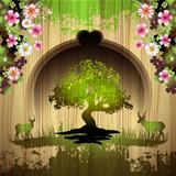 Green tree with animals