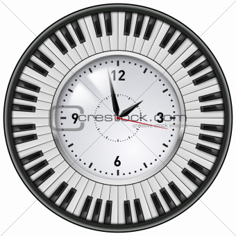 Realistic Office Clock Piano keys