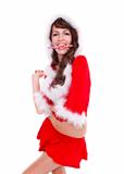 Santa helper with lollypop in mouth