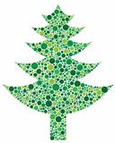 Christmas Tree Silhouette with Dots Pattern