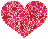 Valentines Day Heart in Pink and Red Dots