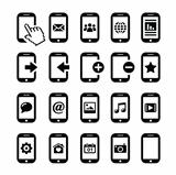 Mobile or cell phone, smartphone, contact icons set