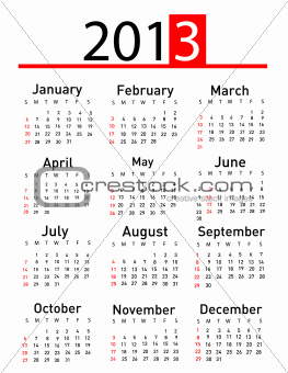 2013 calendar 