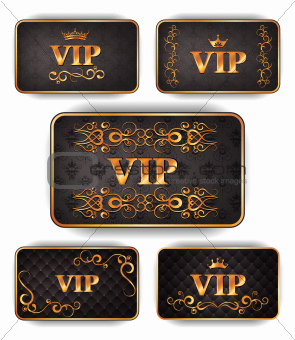Elegant gold VIP cards