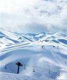 Winter mountain ski resort