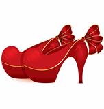 Red shoe pair vector