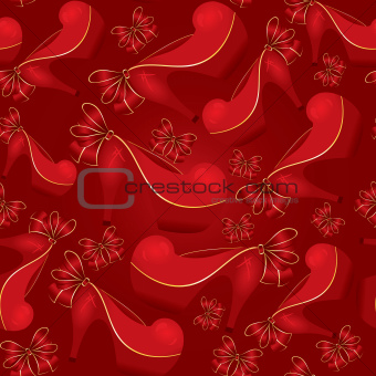 Red shoe seamless vector