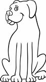 boxer dog cartoon for coloring book