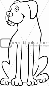 boxer dog cartoon for coloring book