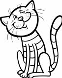 happy cat cartoon for coloring book