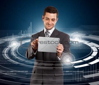 Businessman With Touch Pad