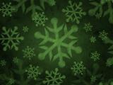 abstract green background with snowflakes