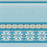Vector seamless knitted pattern with snowflakes