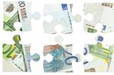  pieces of Euro banknotes puzzle
