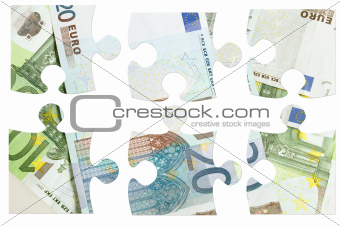  pieces of Euro banknotes puzzle