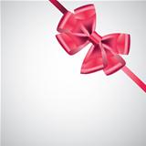 ribbon with bow on white. Vector illustration.