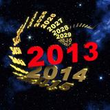 2013 new year in front of spiral of time