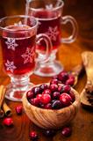 Cranberries with hot mulled wine