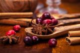 Ingredients for cranberry hot mulled wine