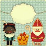 Christmas card with Sinterklaas