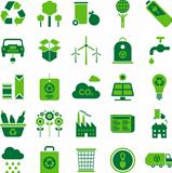 Green environment and recycle icons