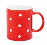 Red mug with polka dot