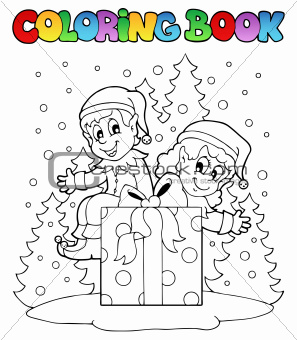Coloring book Christmas elf theme 2
