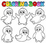 Coloring book cute penguins 1