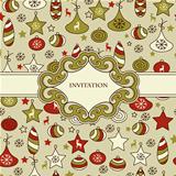 Vector Seamless Christmas Pattern with Frame