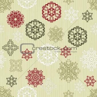 Vector Seamless pattern with  Paper Cut Snowflakes