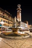 Piazza delle Erbe by Night in Verona Italy