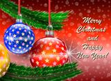 Merry Christmas and Happy New Year greetings card