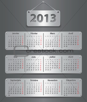2013 calendar in French