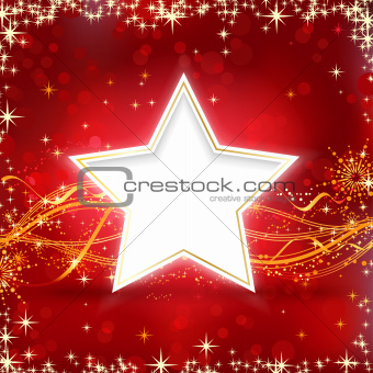 Red golden Christmas star background