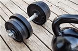 kettlebell and dumbbell