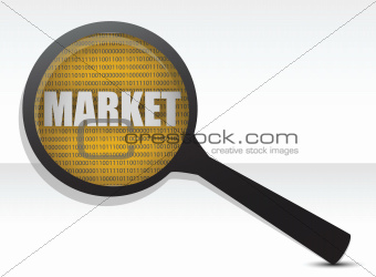 market under a magnifier