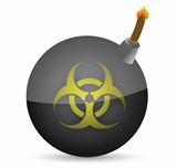 bomb with a biohazard symbol in front