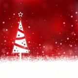 Beautiful soft red Christmas background with Christmas tree