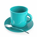 Turquoise coffee cup