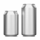 Aluminum Cans Isolated on White.
