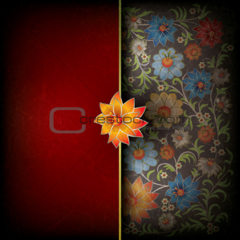 abstract grunge floral ornament