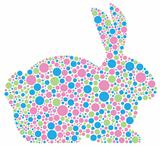  Bunny Rabbit in Pastel Polka Dots
